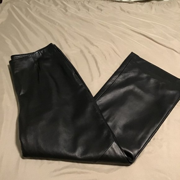 DANIER Italian Leather Boot Cut Pants - Picture 5 of 11